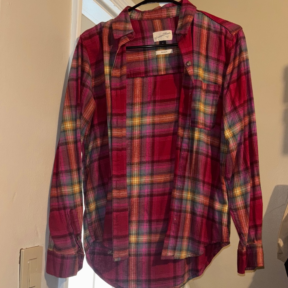 Universal Thread Red Plaid Button Down Shirt